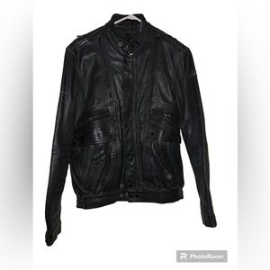 Vintage Hein Gericke Black Genuine Leather Jacket, Size 42 Tall